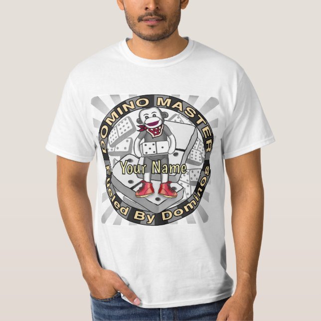 Sock Monkey Domino Mästare T Shirt (Framsida)