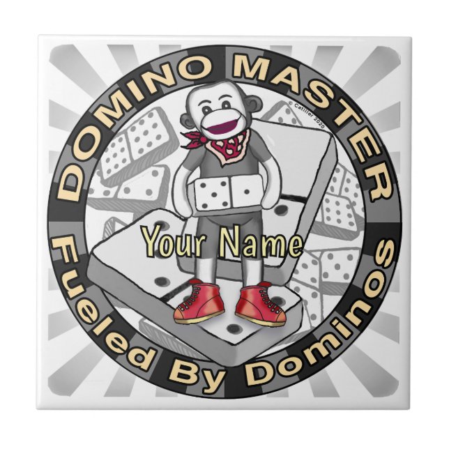 Sock Monkey Domino Master Kakelplatta (Framsidan)