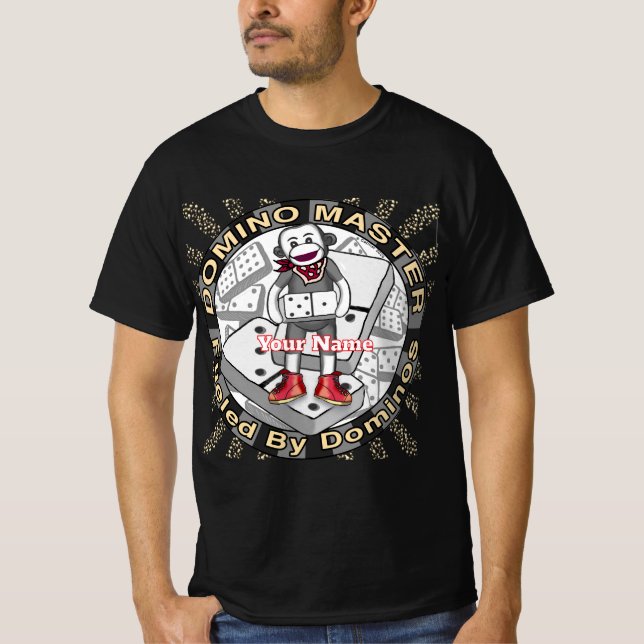 Sock Monkey Domino Master T Shirt (Framsida)