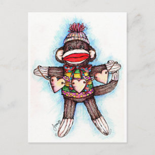 Sock monkey - ennyckelföretag vykort