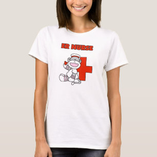 Sock monkey ER Nurse T-shirts och presenter