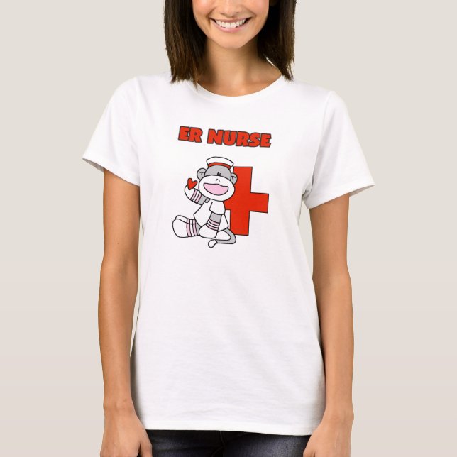 Sock monkey ER Nurse T-shirts och presenter (Framsida)