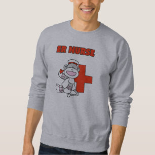 Sock monkey ER Nurse T-shirts och presenter Långärmad Tröja