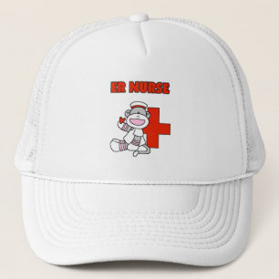 Sock monkey ER Nurse T-shirts och presenter Truckerkeps