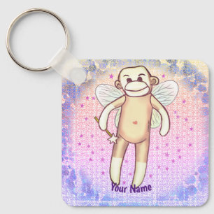Sock monkey Fairy Nyckelring
