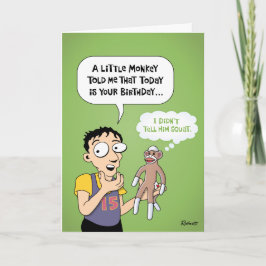 Sock monkey födelsedag Hälsning Kort