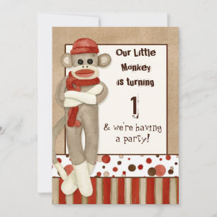 Sock monkey, Födelsedagsfest inbjudan