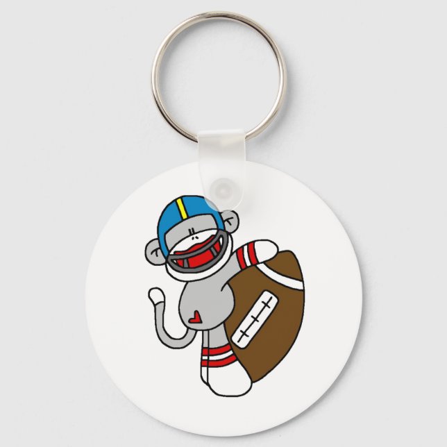 Sock monkey Football Nyckelring (Framsida)