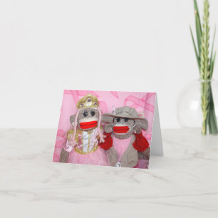 Sock monkey för botflickvänkortet kort