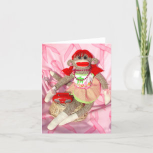 Sock monkey för det botHawaii Cathy kortet Kort