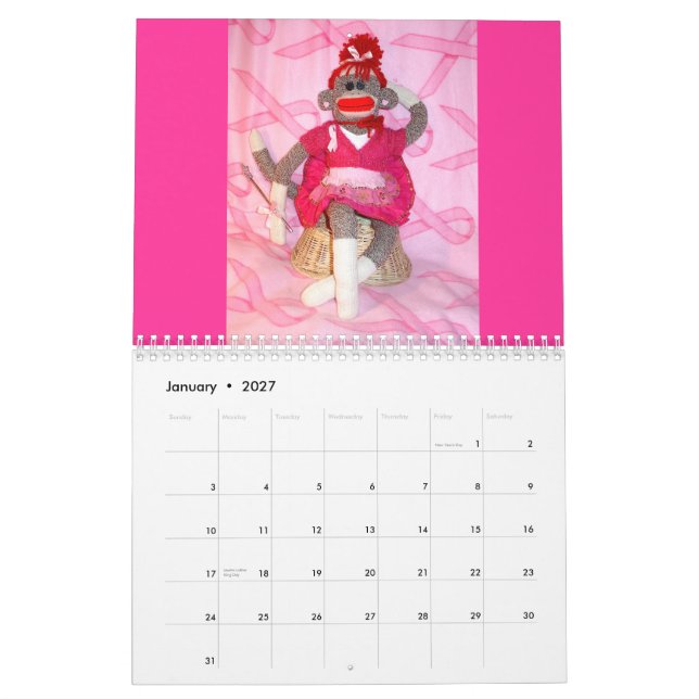 Sock monkey för kalendern för bot 2014 kalender (Jan 2027)