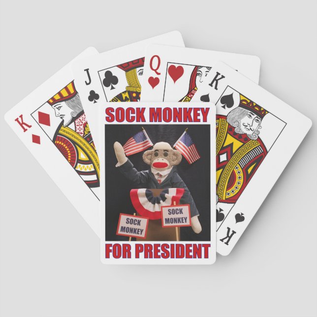 Sock monkey för president casinokort (Baksidan)