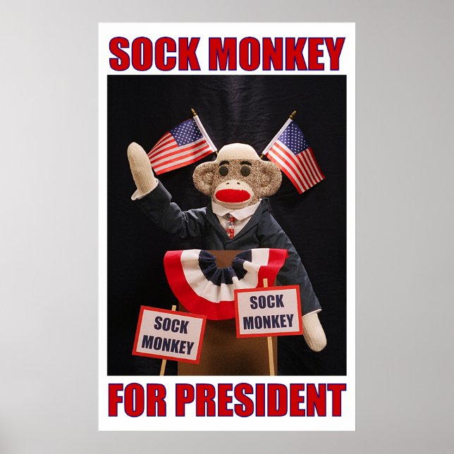 Sock monkey för president Poster (Framsidan)