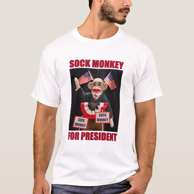 Sock monkey för president t shirt (Framsida)