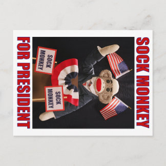 Sock monkey för president vykort