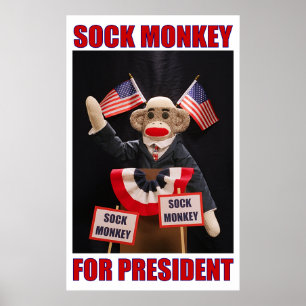 Sock monkey för presidentaffisch poster