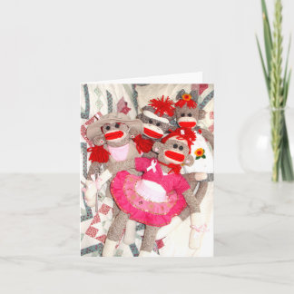 Sock monkey för vänkortet för boklag kort