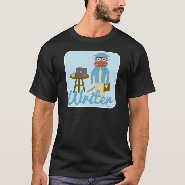 Sock monkey författare Roligt Tecknade figurer Tee (Framsida)