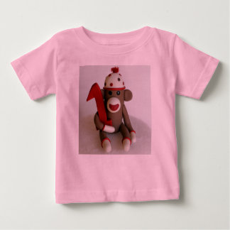 Sock monkey första födelsedag t shirt