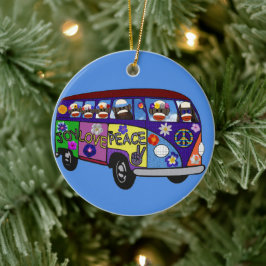 Sock Monkey Fredagsbuss Julgransprydnad Keramik