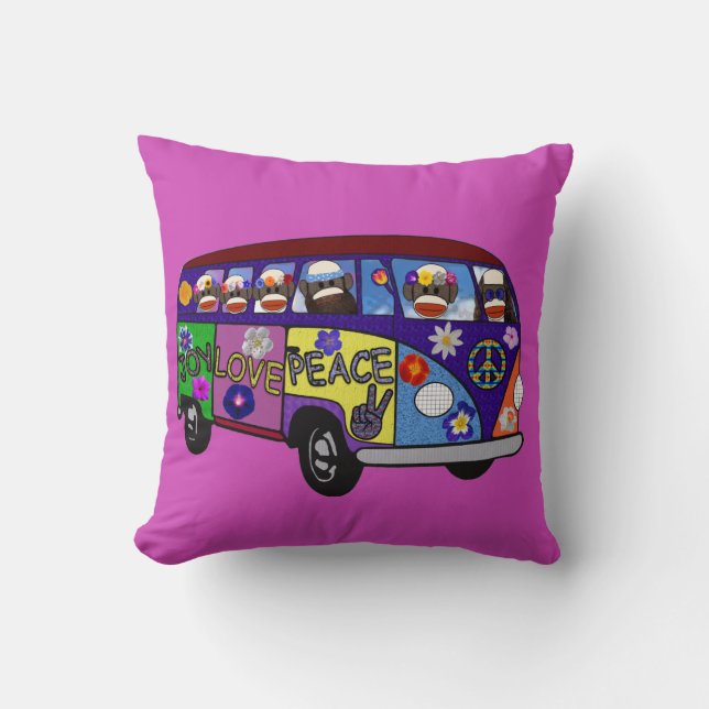 Sock Monkey Fredagsbuss  Kudde (Framsida)