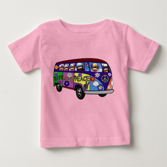 Sock Monkey Fredagsbuss  T Shirt (Framsida)