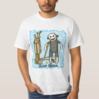 Sock monkey Golf anpassningsbar t-shirt