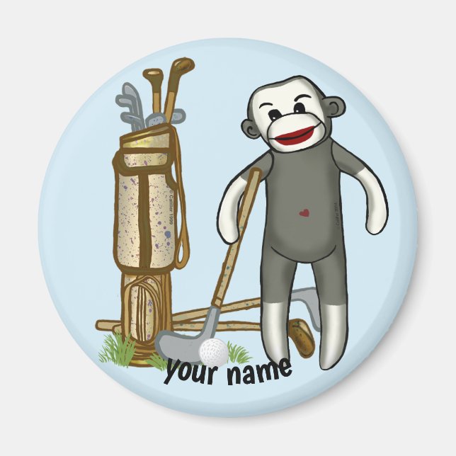 Sock monkey Golf magnet (Framsidan)