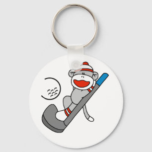Sock monkey Golf Nyckelring