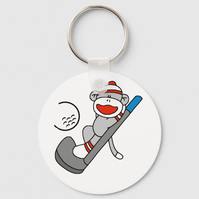 Sock monkey Golf Nyckelring (Framsida)