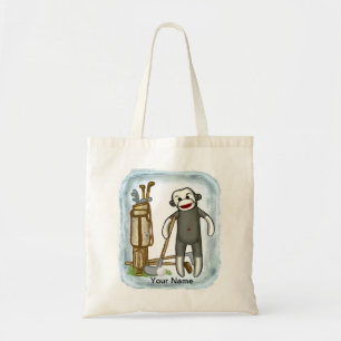 Sock monkey Golf Tote Bag Tygkasse