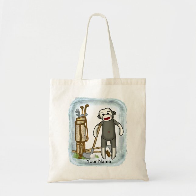 Sock monkey Golf Tote Bag Tygkasse (Framsidan)
