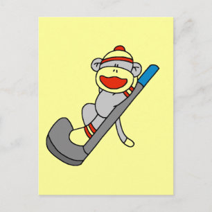 Sock monkey Golf Tshirts och Gifts Vykort