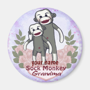 Sock monkey Grandma Magnet