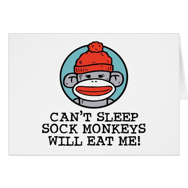 Sock monkey hälsningskort (Framsidan Horizontal)