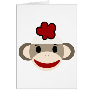 sock monkey hälsningskort