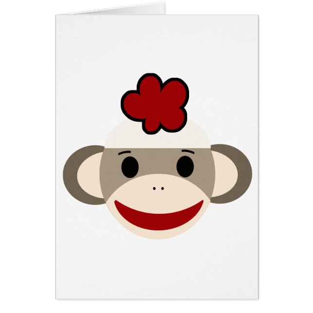 sock monkey hälsningskort (Framsidan)