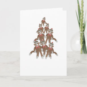 sock monkey helgdag-kort helgkort