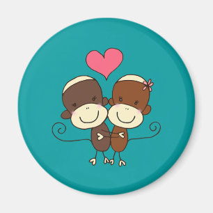 Sock monkey Hugz Magnet