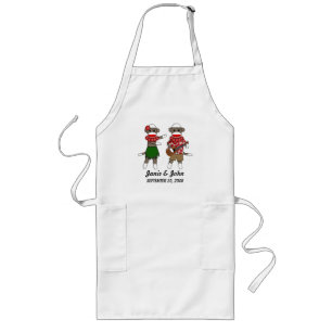 Sock monkey Hula Luau kopplar ihop det långa Långt Förkläde