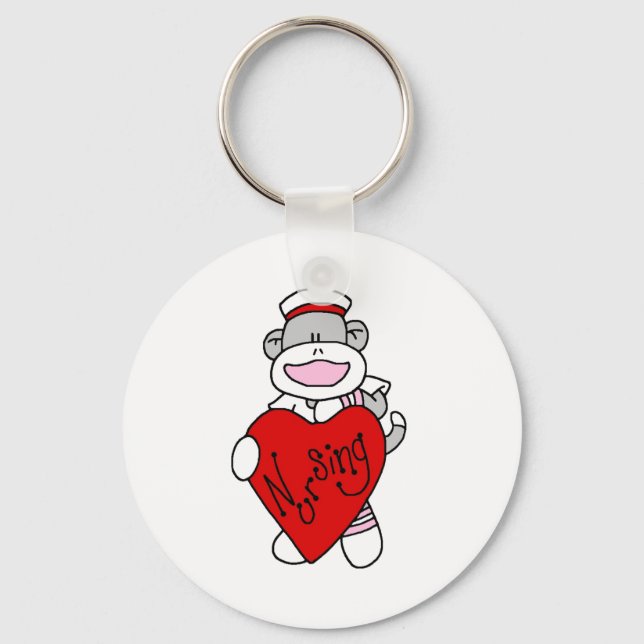 Sock monkey I Kärlek, T-tröjor och presenter Nyckelring (Framsida)