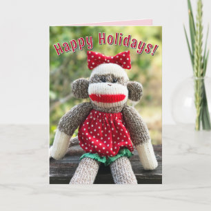 Sock monkey - Ichigo-julkort Inbjudan
