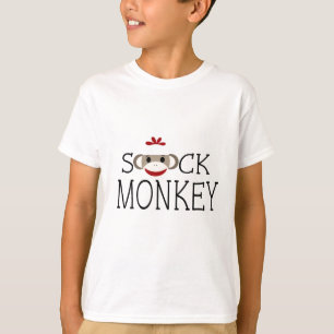 Sock monkey inom att uttrycka tee shirt