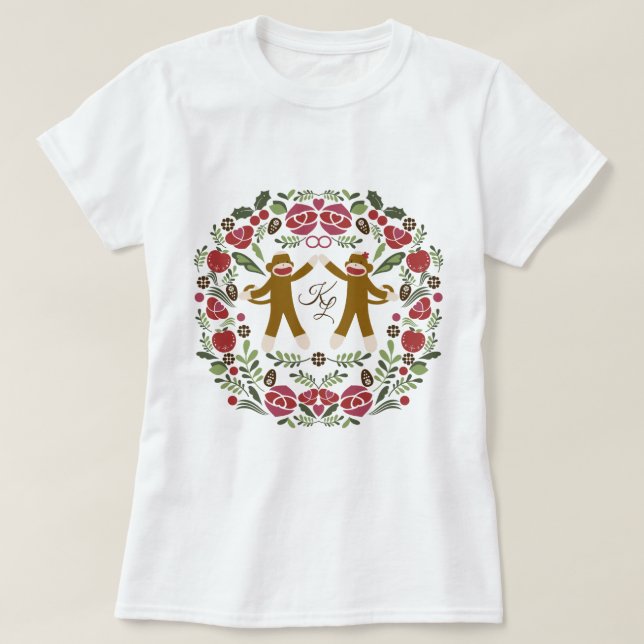 Sock monkey Joy T Shirt (Design framsida)
