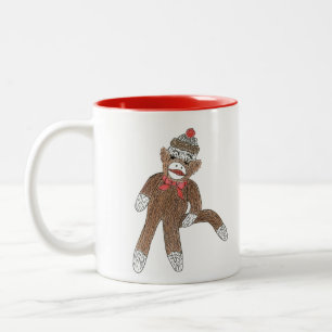 Sock monkey kaffe mugg