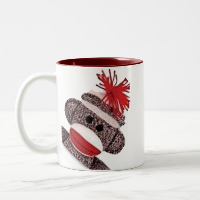 SOCK MONKEY Kaffe Mugg Kopp (Vänster)
