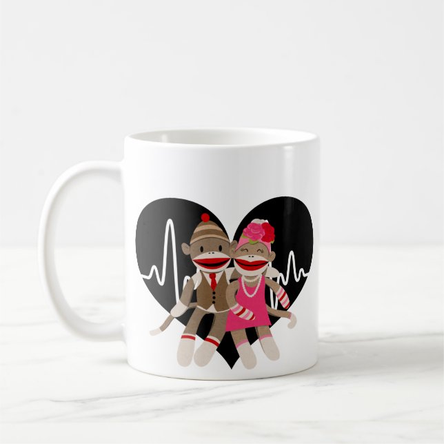 Sock monkey kaffemugg (Vänster)