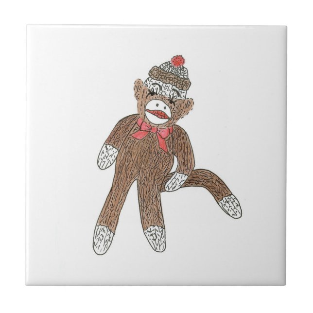 Sock monkey kakelplatta (Framsidan)