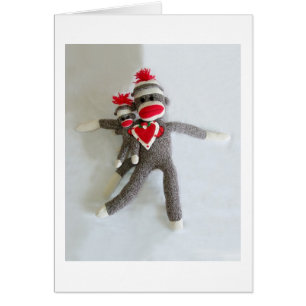 Sock monkey Kärlek #1 Hälsningskort