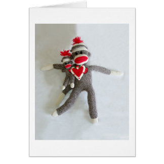 Sock monkey Kärlek #1 Hälsningskort